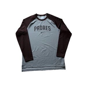 Nike Dri Fit San Diego Padres Long Sleeve Warm Up Shirt Size Large